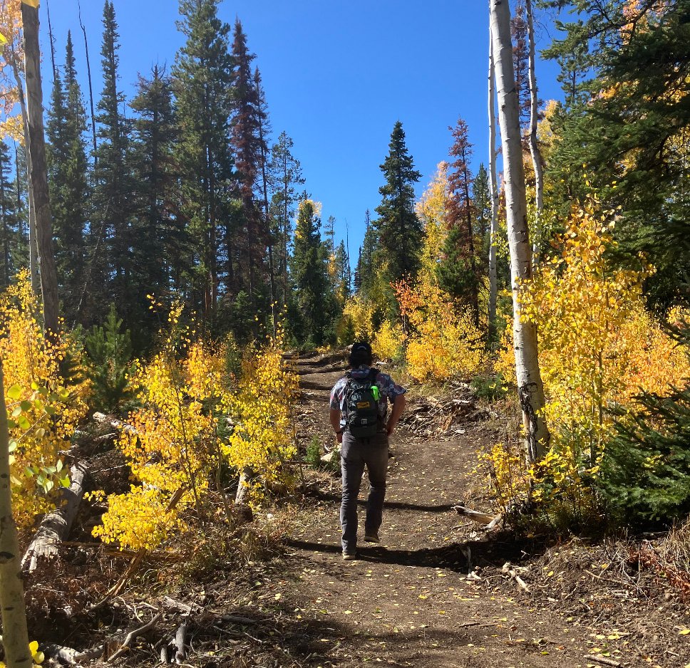 Man walking on trail